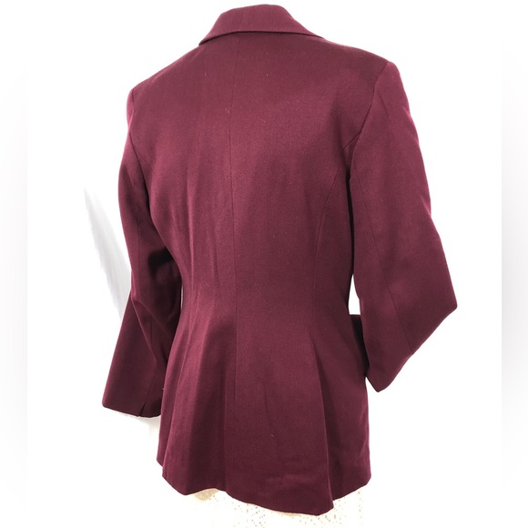 Pure New wool blazer holiday suit coat ruffled lapel gold metal buttons size 38 - Picture 3 of 9